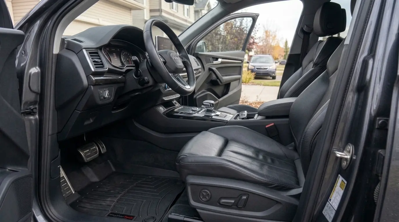 Clean SUV interior after professional interior detailing